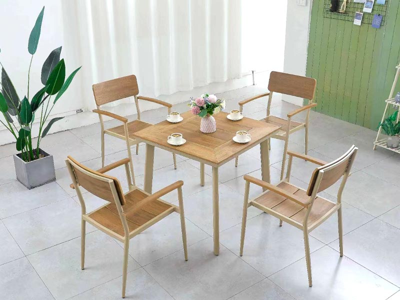 铝架塑木休闲桌椅CF019